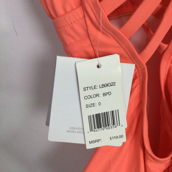 La Blanca Womens Multi-Strap Cross-Back One Piece Swimsuit Orange Size 0 NWT - Picture 16 of 16